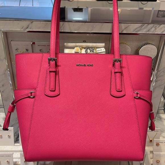 Michael Kors Handbags - - Michael Kors Voyager Large Saffiano Leather Tote Bag
Dragonfruit 
NWT